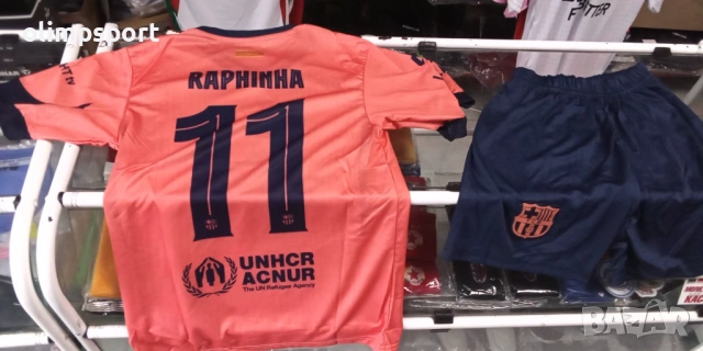 спортен екип Барселона нов тениска и шорти спортно трико за дете с ръст 140см, снимка 2 - Детски комплекти - 53806880