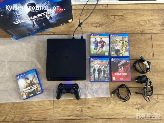 PS4 Slim 500gb с кутия и 5бр игри 