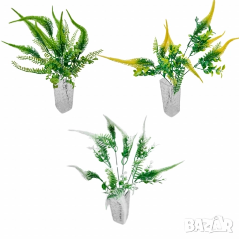 Декоративни аранжировки от изкуствени папрати и зелени растения – свеж акцент за всеки интериор, снимка 6 - Други стоки за дома - 52137845