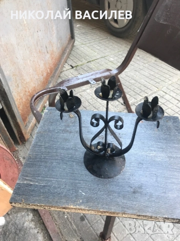 Предлага    свещник  от. ковано  желязо. ., снимка 5 - Други ценни предмети - 53740194