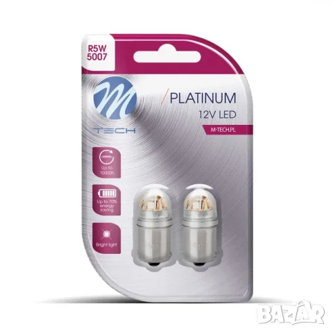 M-Tech LED крушки R5W 12-24V 2 броя, снимка 2 - Аксесоари и консумативи - 55864903