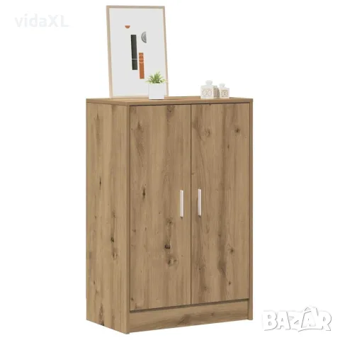 vidaXL Шкаф за обувки, дъб артизан, 60x35x92 см, инженерно дърво, снимка 3 - Шкафове - 56148196