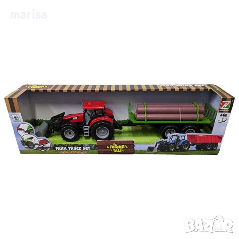 Трактор с ремарке и трупи, варианти, кутия Код: 10532, снимка 1