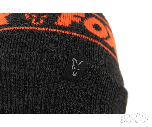 Шапка с пискюл Fox Collection Bobble Black Orange, снимка 3 - Екипировка - 53648116
