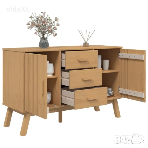 vidaXL Сайдборд OLDEN, кафяв, 114x43x73,5 см, бор масив, снимка 6 - Бюфети - 56147295