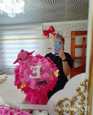 вечен букет 51🌹 стич 👑, снимка 4 - Романтични подаръци - 55978818