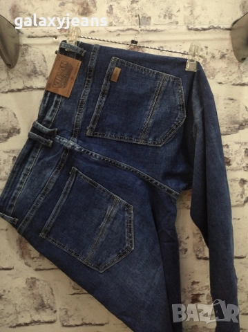 Viman- прави дънки, класика цвят, избелени, изчистени, мек деним с лек еластан