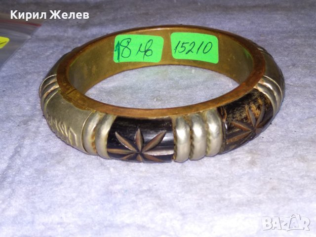 СТАРИННА БРОНЗОВА АЗИАТСКА ТРАДИЦИОННА ЕТНО ГРИВНА с РЕЗБОВАН РОГ и ПОСРЕБРЕНИ ЕЛЕМЕНТИ 73681, снимка 5 - Антикварни и старинни предмети - 41102343