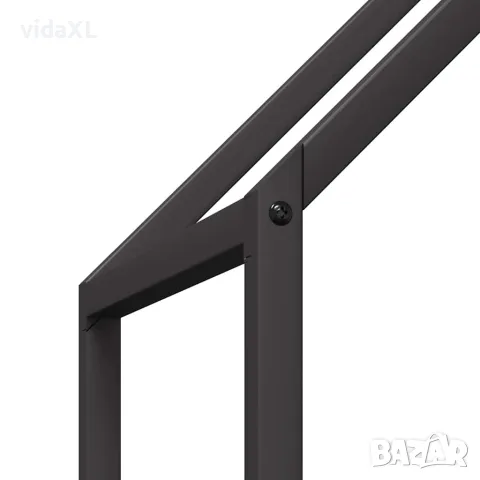 vidaXL Стойка за дърва за огрев черна Студено валцувана стомана, снимка 7 - Дърва за огрев - 56148313