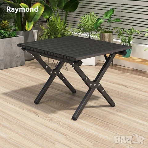 Сгъваема къмпинг маса 60×60 см с чанта – метал + PVC плот, снимка 2 - Градински мебели, декорация  - 51188375