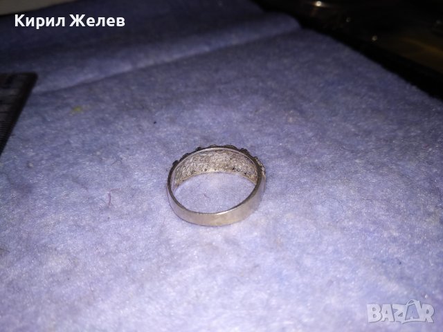 СТАРИНЕН БЕЛ ЕПОК Стил ОРНАМЕНТИРАН СРЕБЪРЕН ПРЪСТЕН СРЕБРО 925 РЪЧНА ИЗРАБОТКА със СЪРЧИЦЕ 34378, снимка 9 - Антикварни и старинни предмети - 39637814