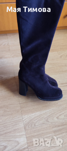 Дамски индийски ботуши тъмно кафяви, снимка 2 - Дамски обувки на ток - 36165938