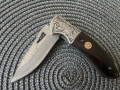 Сгъваем нож  с острие имитиращо дамаска стомана 90х200, снимка 4