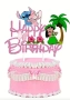 Лило Стич stitch Нала палма Хаваи Happy Birthday картонен топер украса торта декор парти рожден ден, снимка 1