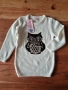 Плетена детска туника със сова от пайети, снимка 3