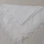 Винтидж бяла 100 % памук, покривка с ръчна дантела, снимка 10