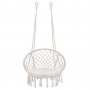 Уникална люлка за градина или дома, плетена люлка, висящ стол, бяла-екрю, 140 кг, без възглавничка, снимка 3