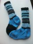 сини раирани плетени чорапи ходило 18, конч 26, снимка 1 - Чорапи - 39295168