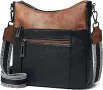 Дамска crossbody чанта Shrrie от веган кожа с регулируема презрамка и 5 отделения, снимка 1