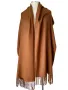 Кафяв, голям Шал от 100 % кашмир, цвят светъл карамел, снимка 3