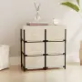 vidaXL Шкаф за съхранение с 6 чекмеджета, 55x29x55 см, кремав, стомана, снимка 2