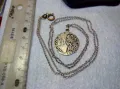 СТАРИНЕН ФЛОРАЛЕН СРЕБЪРЕН МЕДАЛЬОН с БУКВА Д със СРЕБЪРНА ВЕРИЖКА СРЕБРО 950 ЗАКОПЧАЛКА БРОНЗ 30012, снимка 9