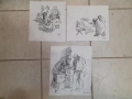Стари рисунки подписани Илия Бешков,карикатура,илюстрация,стара картина,рисунка, снимка 1