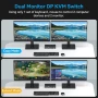 НОВ VPFET DisplayPort KVM превключвател за 2 монитора 4K120Hz 8K60Hz DP 1.4 суич за 2 компютъра, снимка 6