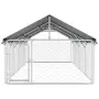 vidaXL Дворна клетка за кучета с покрив, 400x200x150 см, снимка 6