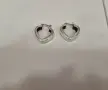 Сребърни обеци Сърце 925, снимка 1