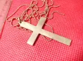 СТАР МЕСИНГОВ СТИЛЕН НАГРЪДЕН КРЪСТ и ЗЛАТИСТА ФИНА ВЕРИЖКА с НУЖДА от ЗАКОПЧАЛКА 43031, снимка 6