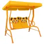 vidaXL Детска градинска люлка, жълта, 115x75x110 см, текстил, снимка 1