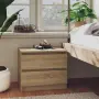 vidaXL Нощни шкафчета 2 бр дъб сонома 50x39x43,5 см инженерно дърво, снимка 2