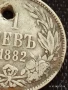 Сребърна монета 1 лев 1882г. Царство България продупчена за НАКИТ, НОСИЯ, КОЛЕКЦИЯ 40050, снимка 3