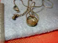 СТАРО ПОСРЕБРЕНО НЕЖНО КОЛИЕ с МЕДАЛЬОН с ФАСЕТИРАН БЛЕСТЯЩ КРИСТАЛ 38793, снимка 7