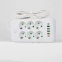 Разклонител 220V 6 гнезда и 4 USB порта + 2xType C Digital One SP00985, f019, Бял, 1.5м 2500W, с клю, снимка 2