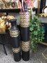 Метална ваза в черно и златно, снимка 1 - Вази - 37839999