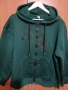 3xl НОВ ТОПЪЛ СУИТШЪР В МАСЛЕНО ЗЕЛЕН ЦВЯТ С ЦИП,КАЧУЛКА И ЩАМПА ОТПРЕД И НА ЛЕВИЯ РЪКАВ, снимка 1