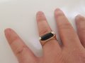Златен пръстен с оникс , снимка 7