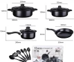 Комплект съдове за готвене,от 13 части,незалепващо покритие,за използване на индукционни и печки. , снимка 2