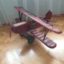 СТАР ГОЛЯМ РЪЧНО ИЗРАБОТЕН ДЪРВЕН САМОЛЕТ БИПЛАН, снимка 1