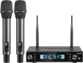 Безжични микрофони TONOR TW550 с приемник, 2 × 100 UHF канала, обхват около 80 м, снимка 1