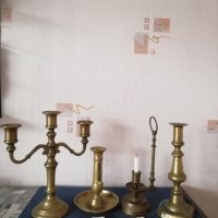 Свещници стара барокова бронзова изработка и две гасила на свещи, снимка 7 - Антикварни и старинни предмети - 41769987