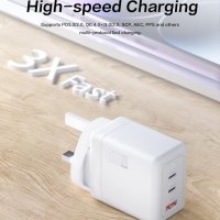 Qurzou 65W USB C адаптер GaN за бързо зареждане, снимка 4 - Друга електроника - 42521464