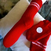 Ръчно плетени дамски чорапи от вълна. Размер 38, снимка 1 - Дамски чорапи - 41041502