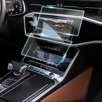 Стъклен screen протектор за Audi Q8 A6, C8 A7 2018-2020 г., комплект 3 части, снимка 3 - Аксесоари и консумативи - 44506747