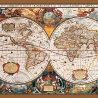 Пъзел 2000 части 17th Century World Map Puzzle , снимка 1 - Игри и пъзели - 36093297