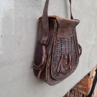 Стара дамска кожена чанта #8, снимка 4 - Антикварни и старинни предмети - 34166352