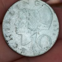 10 шилинга Австрия сребро 1972 година

, снимка 1 - Нумизматика и бонистика - 41627373