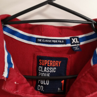 Мъжка тениска с яка Superdry & Polo, XL, червена с къс ръкав, снимка 9 - Тениски - 36507097